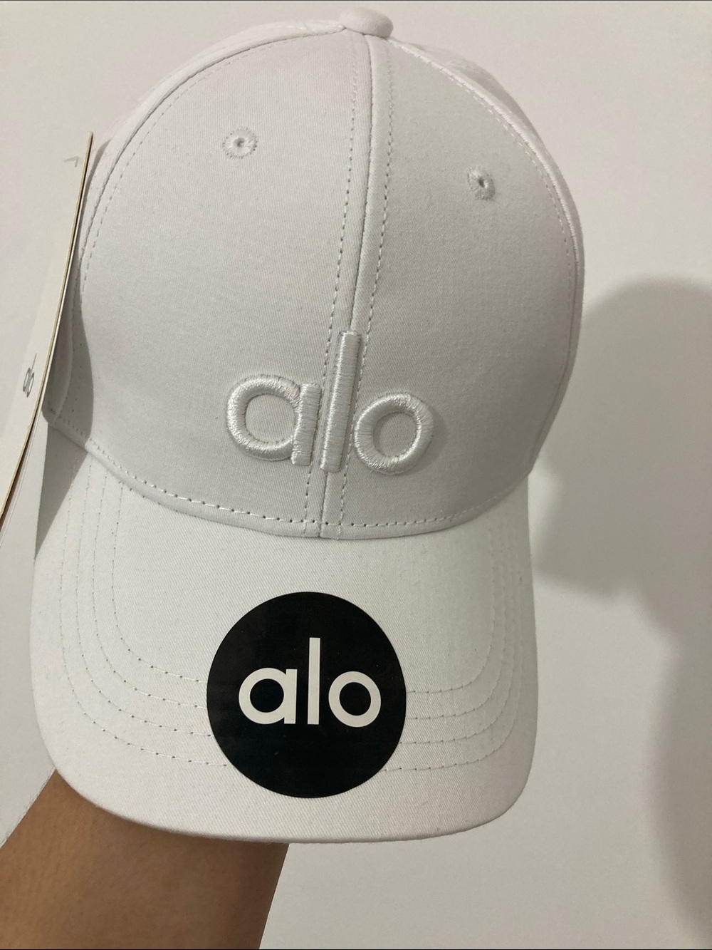 ALO Yoga Kids White Embroidered Logo Cap